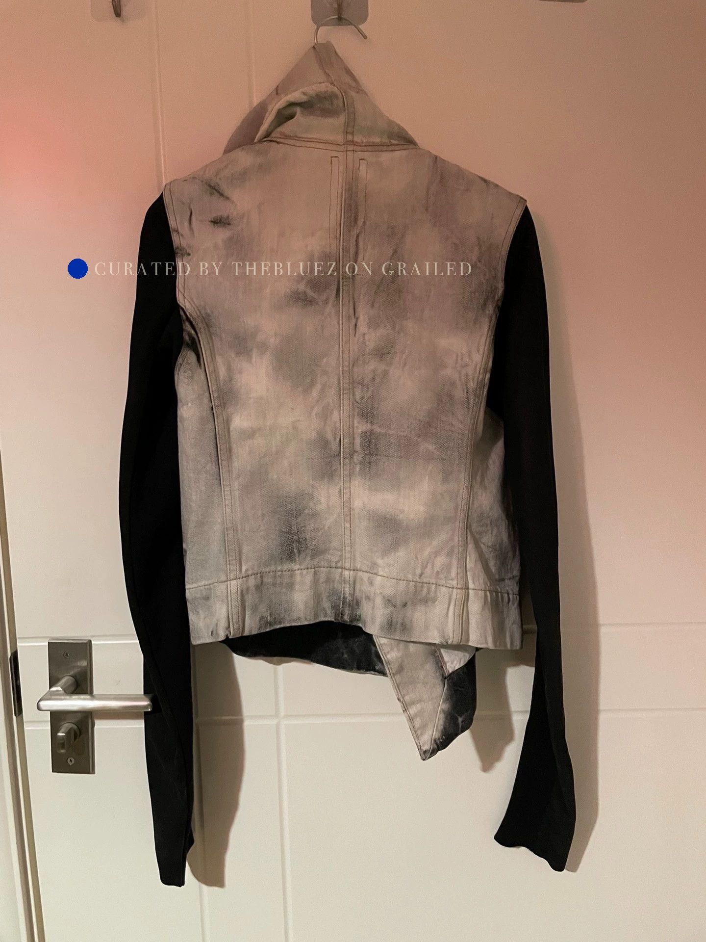Rick Owens Skinny Denim and Leather Sleeve Jacket Size US XS / EU 42 / 0 - 3 Thumbnail
