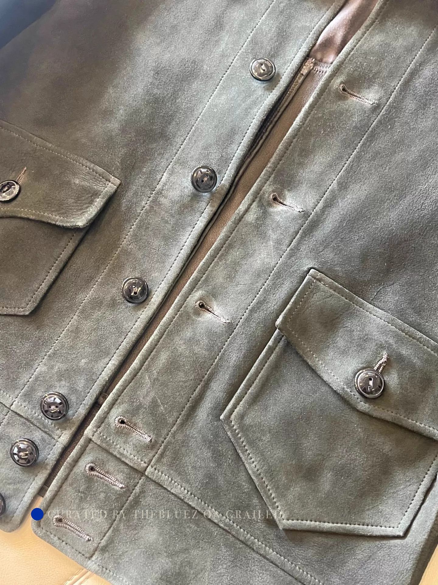RRL Ralph Lauren Green Deer Suede Pilot Jacket in Size S Size US S / EU 44-46 / 1 - 3 Thumbnail