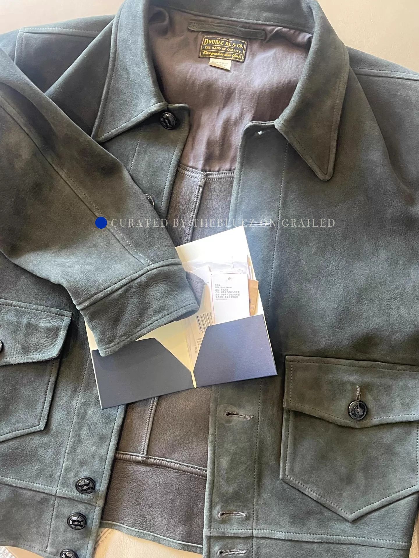 RRL Ralph Lauren Green Deer Suede Pilot Jacket in Size S Size US S / EU 44-46 / 1 - 8 Thumbnail
