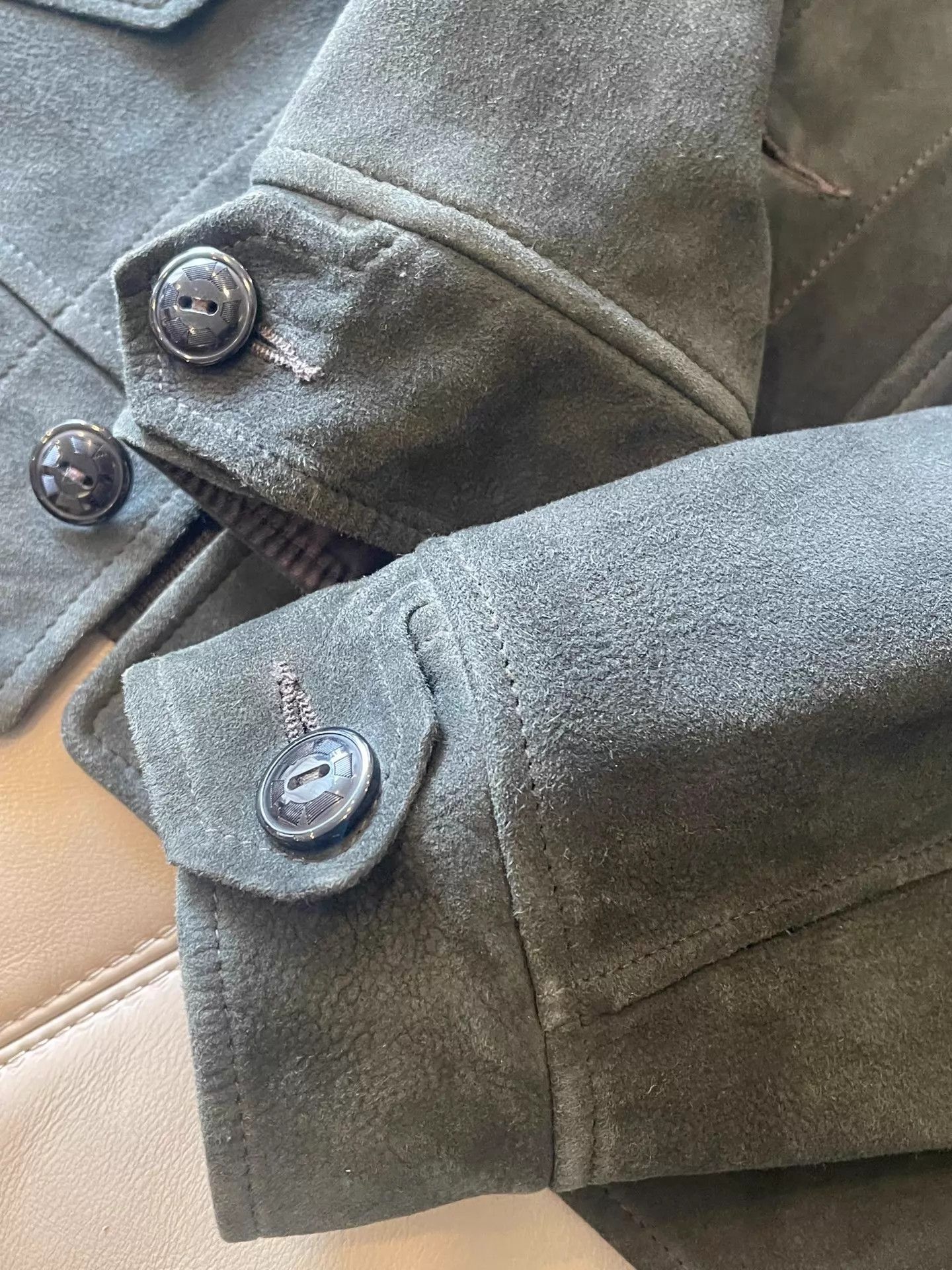 RRL Ralph Lauren Green Deer Suede Pilot Jacket in Size S Size US S / EU 44-46 / 1 - 4 Thumbnail
