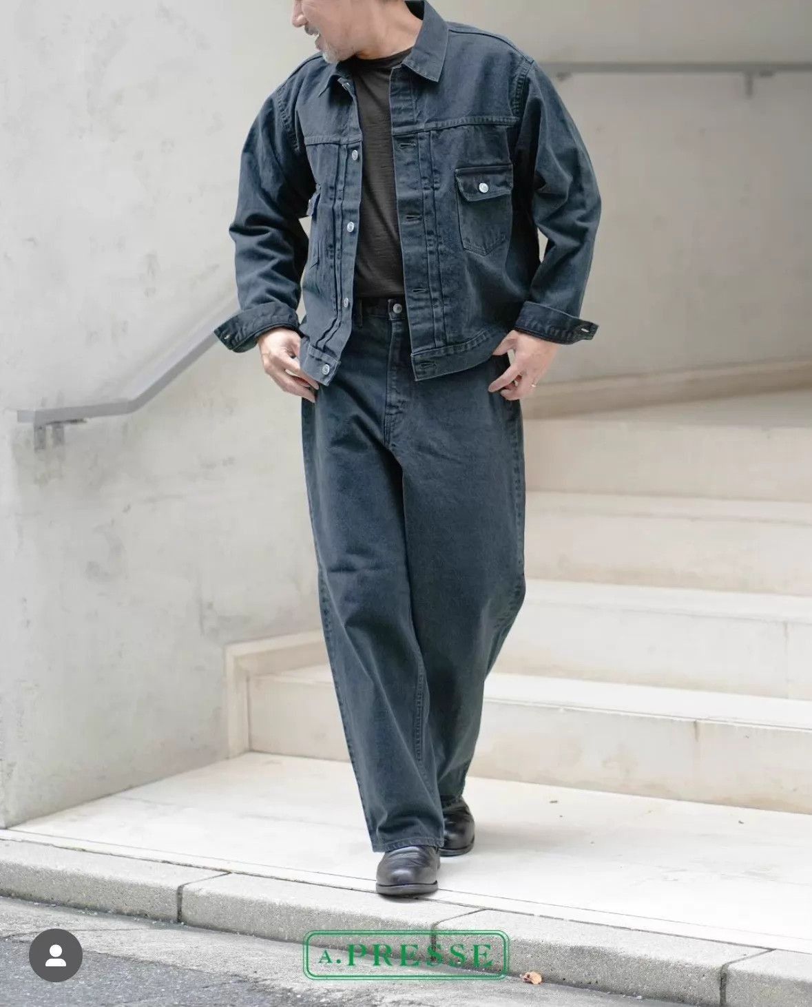 A.PRESSE Washed Blue Denim Jacket Size M Size US M / EU 48-50 / 2 - 4 Thumbnail