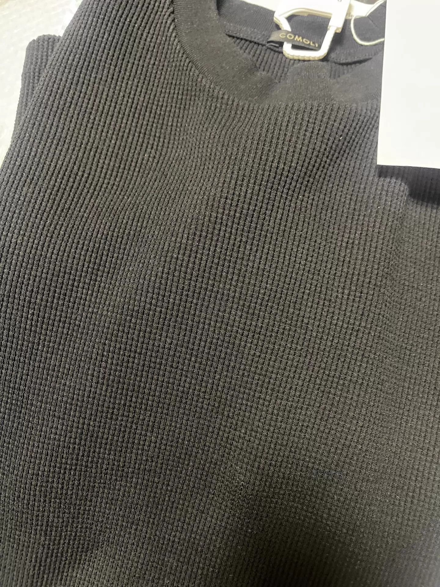 Comoli Comoli Waffle Knit Hoodie in Black Size US L / EU 52-54 / 3 - 4 Thumbnail