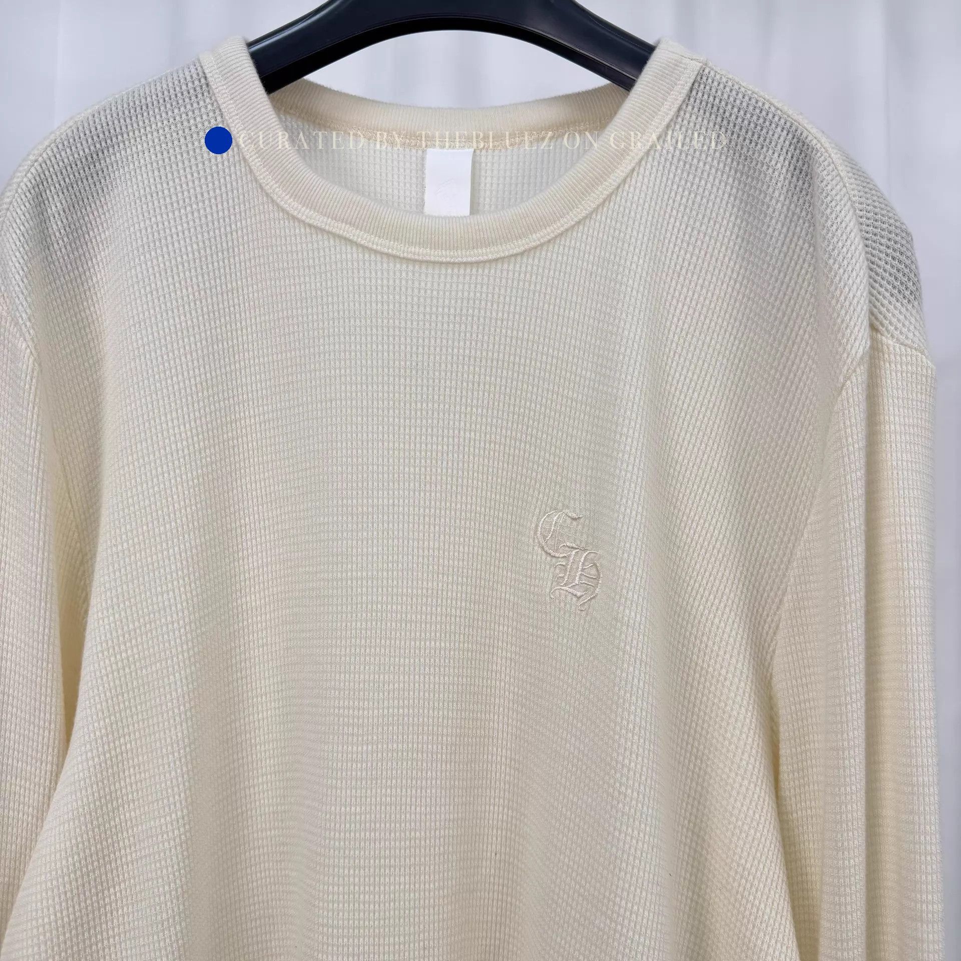 Chrome Hearts Waffle Embroidered Long Sleeve Tee in Beige Size US XL / EU 56 / 4 - 3 Thumbnail