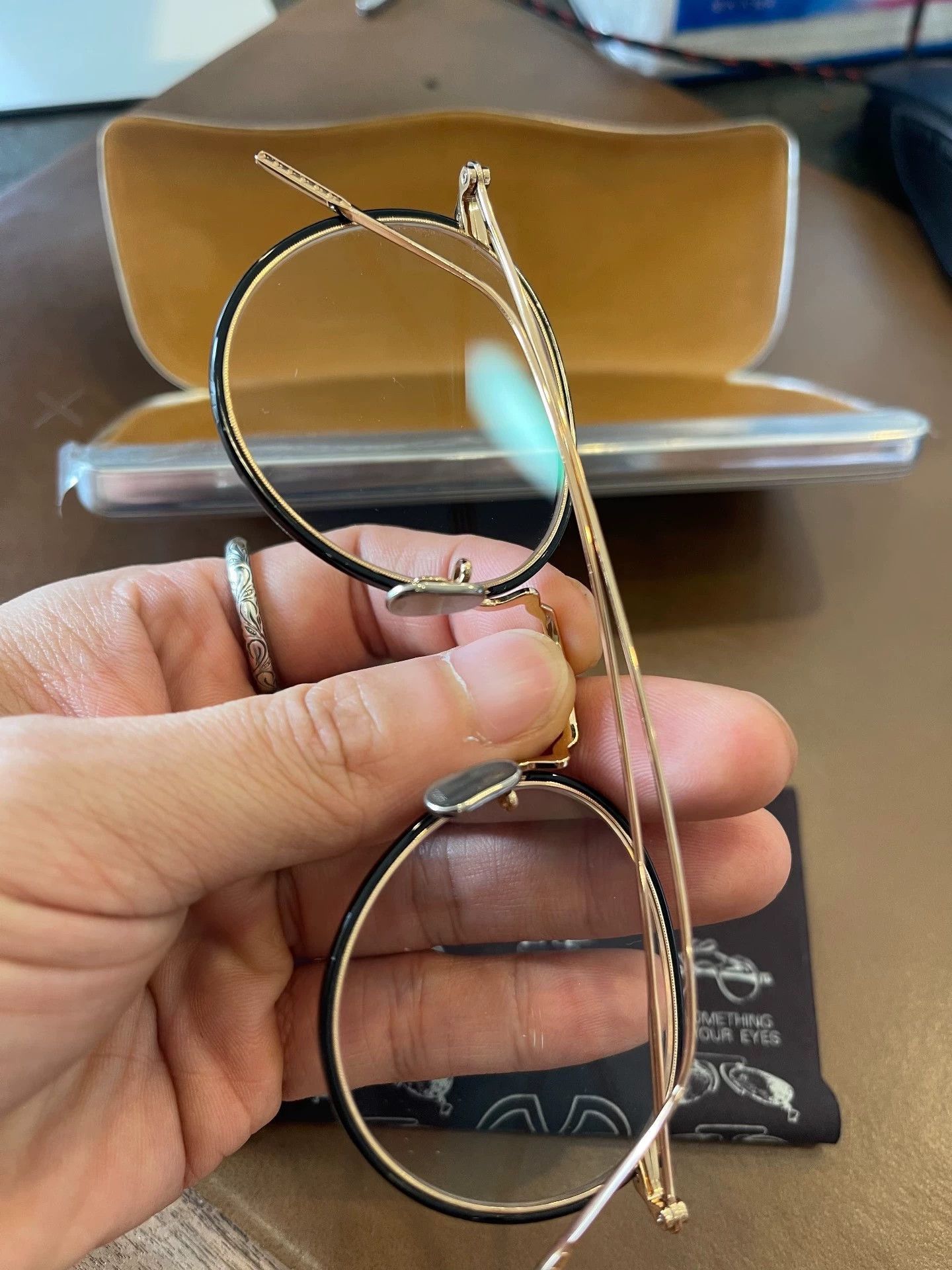 Eyevan 7285 Lightweight Black Gold Frame Glasses Size ONE SIZE - 8 Thumbnail