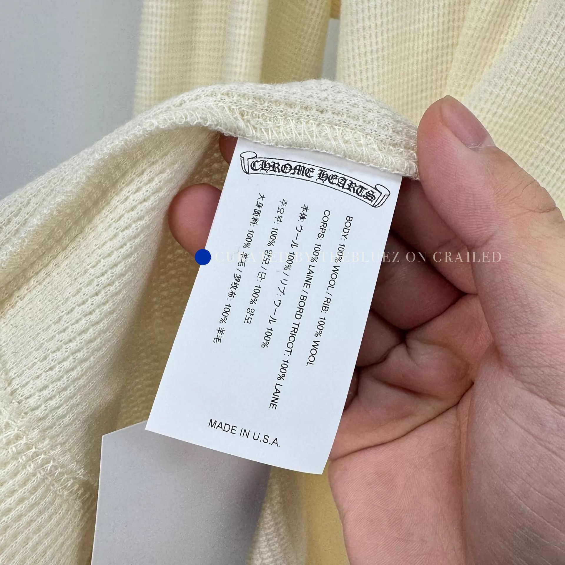 Chrome Hearts Unique Beige Waffle Long Sleeve with Silver Accents Size US XL / EU 56 / 4 - 6 Thumbnail