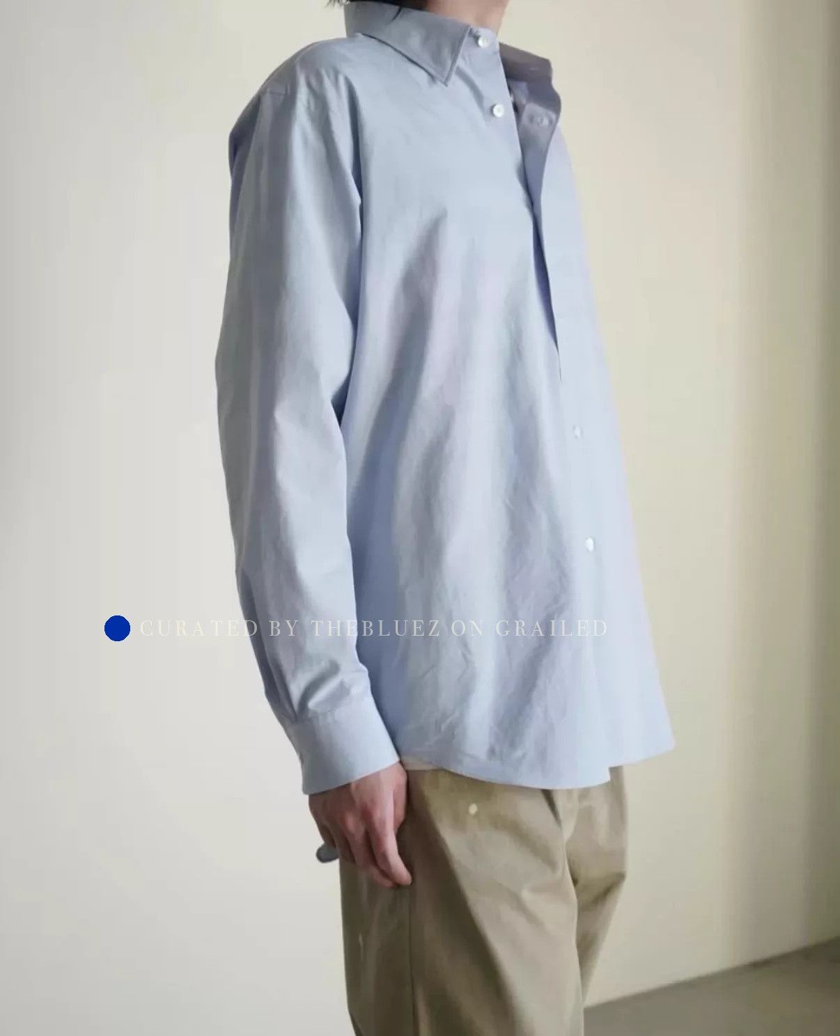 Auralee Washed Finx Chambray Long Sleeve Shirt Size US XL / EU 56 / 4 - 4 Thumbnail
