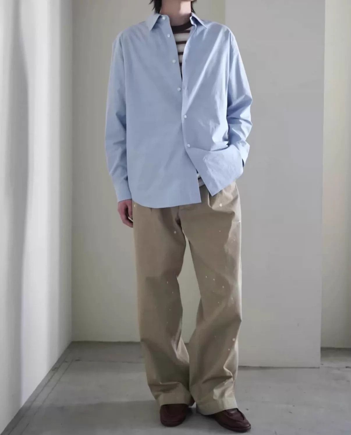 Auralee Washed Finx Chambray Long Sleeve Shirt Size US XL / EU 56 / 4 - 3 Thumbnail