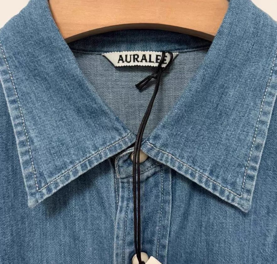 Auralee Light Denim Button-Up Shirt Size US XXL / EU 58 / 5 - 2 Thumbnail