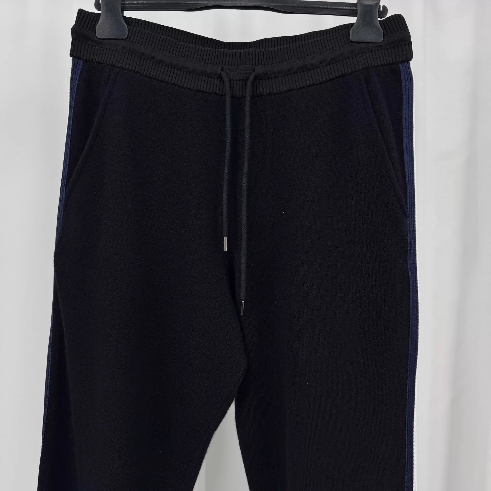 Moncler Stylish Black Knit Striped Sweatpants Size US 34 / EU 50 - 3 Thumbnail
