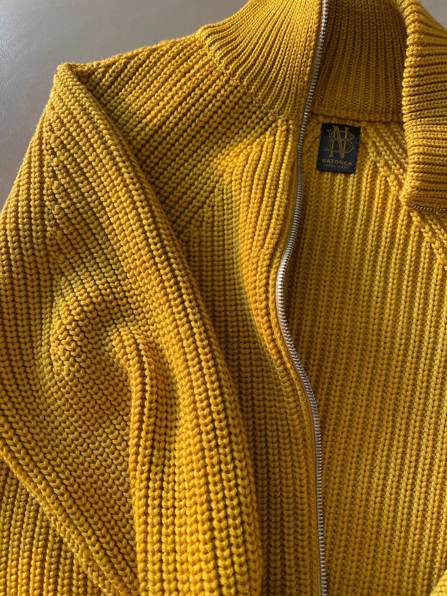 Batoner Yellow Knit Zip Sweater Size US M / EU 48-50 / 2 - 3 Thumbnail