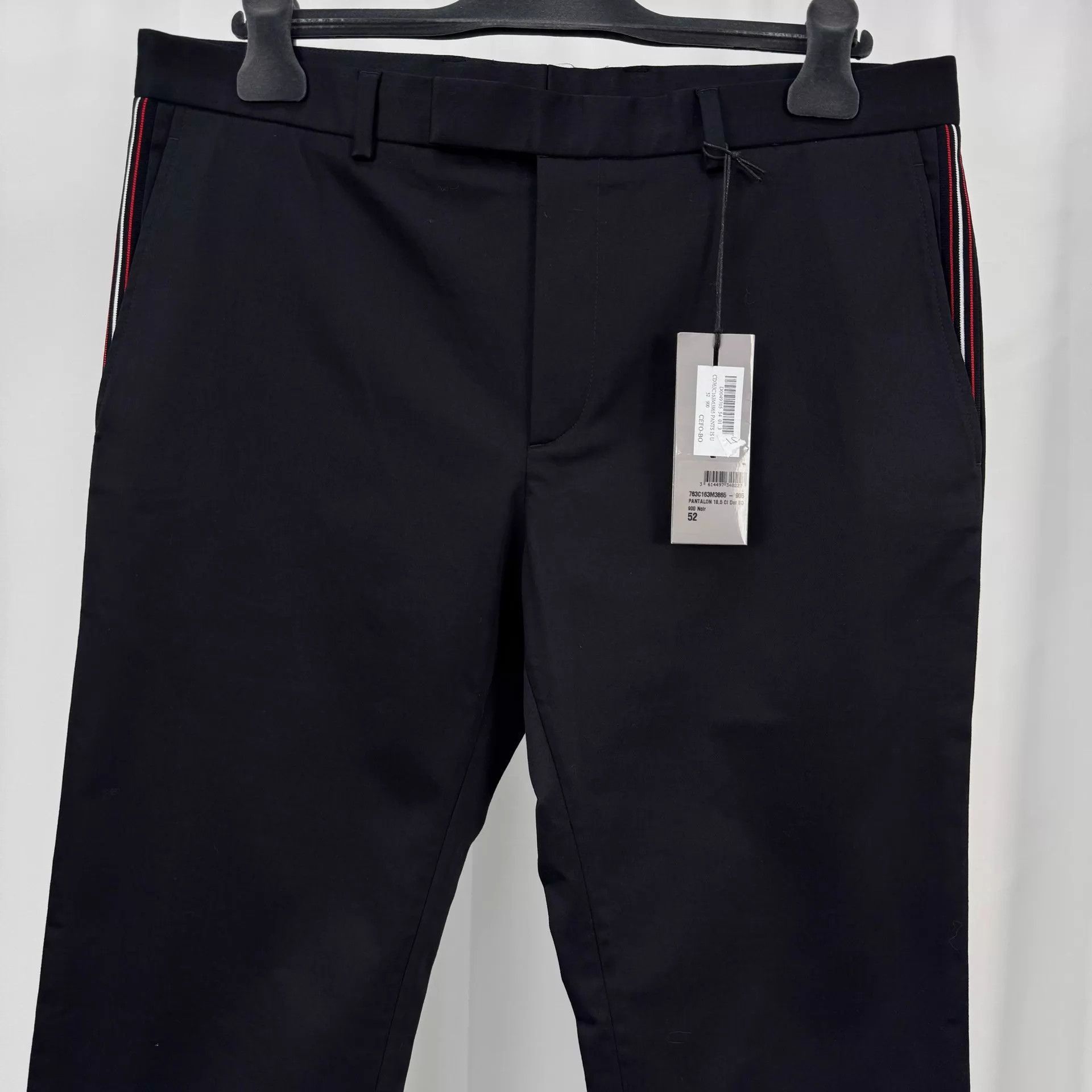 Dior Stylish Black Casual Pants with Embroidered Stripes Size US 36 / EU 52 - 3 Thumbnail