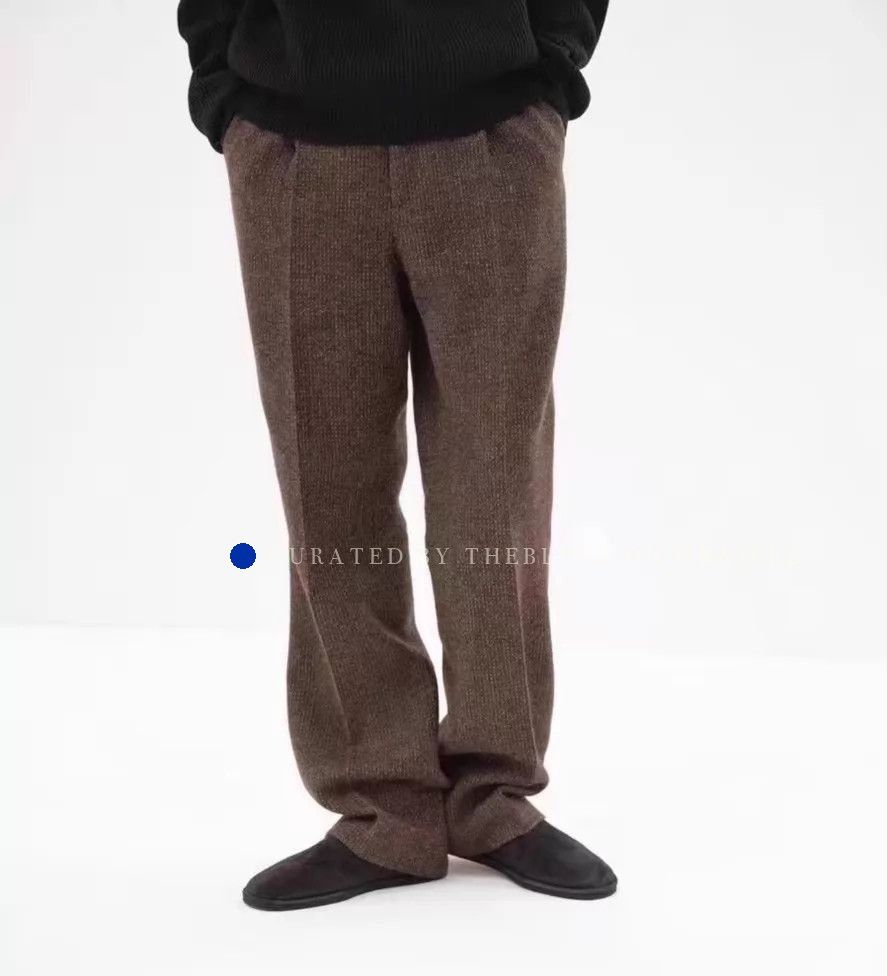 Auralee Elegant Brown Wool Tweed Slacks Size US 34 / EU 50 - 6 Thumbnail
