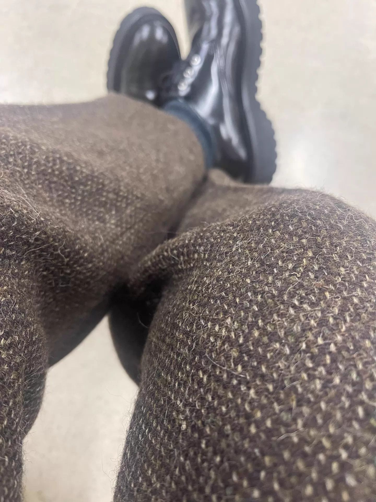 Auralee Elegant Brown Wool Tweed Slacks Size US 34 / EU 50 - 4 Thumbnail