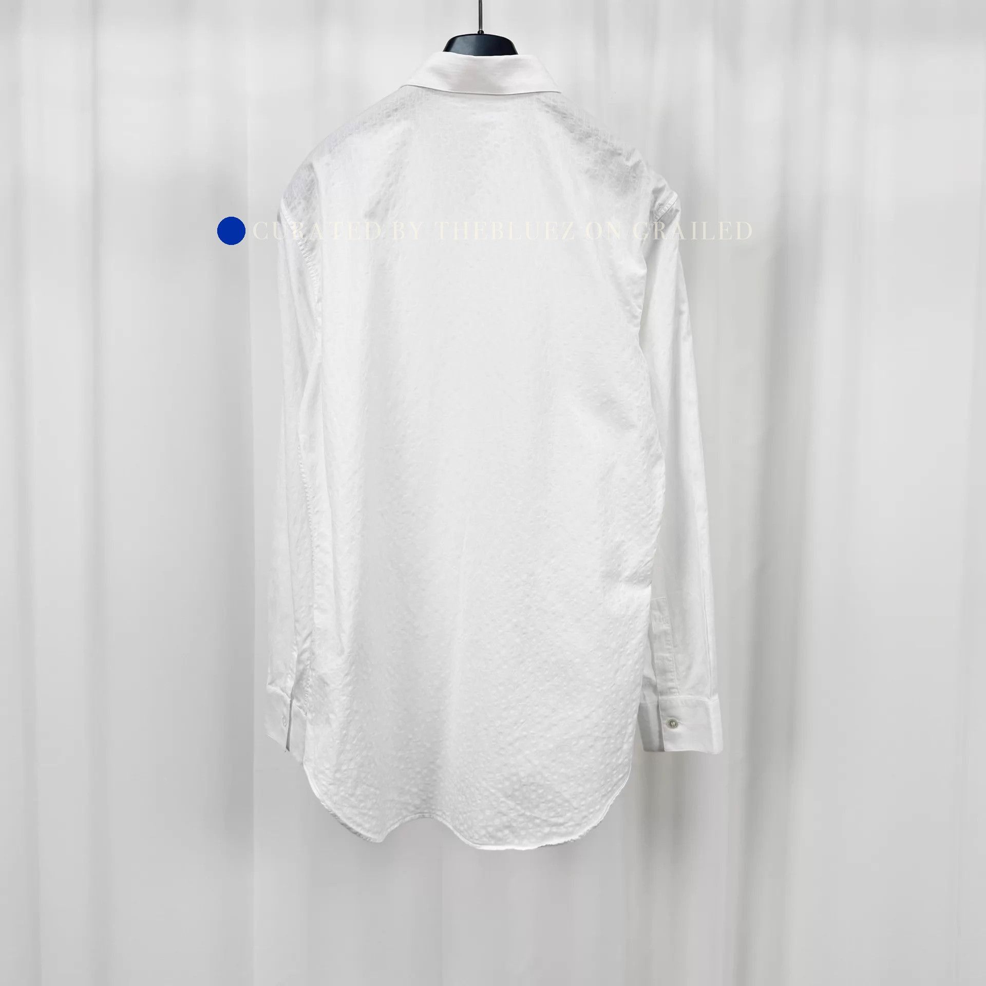Dior Elegant White Oblique Pattern Button-Up Shirt Size US M / EU 48-50 / 2 - 2 Thumbnail