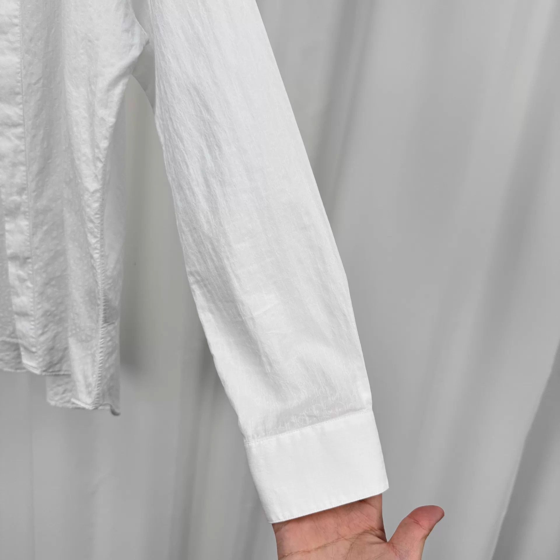 Dior Elegant White Oblique Pattern Button-Up Shirt Size US M / EU 48-50 / 2 - 4 Thumbnail