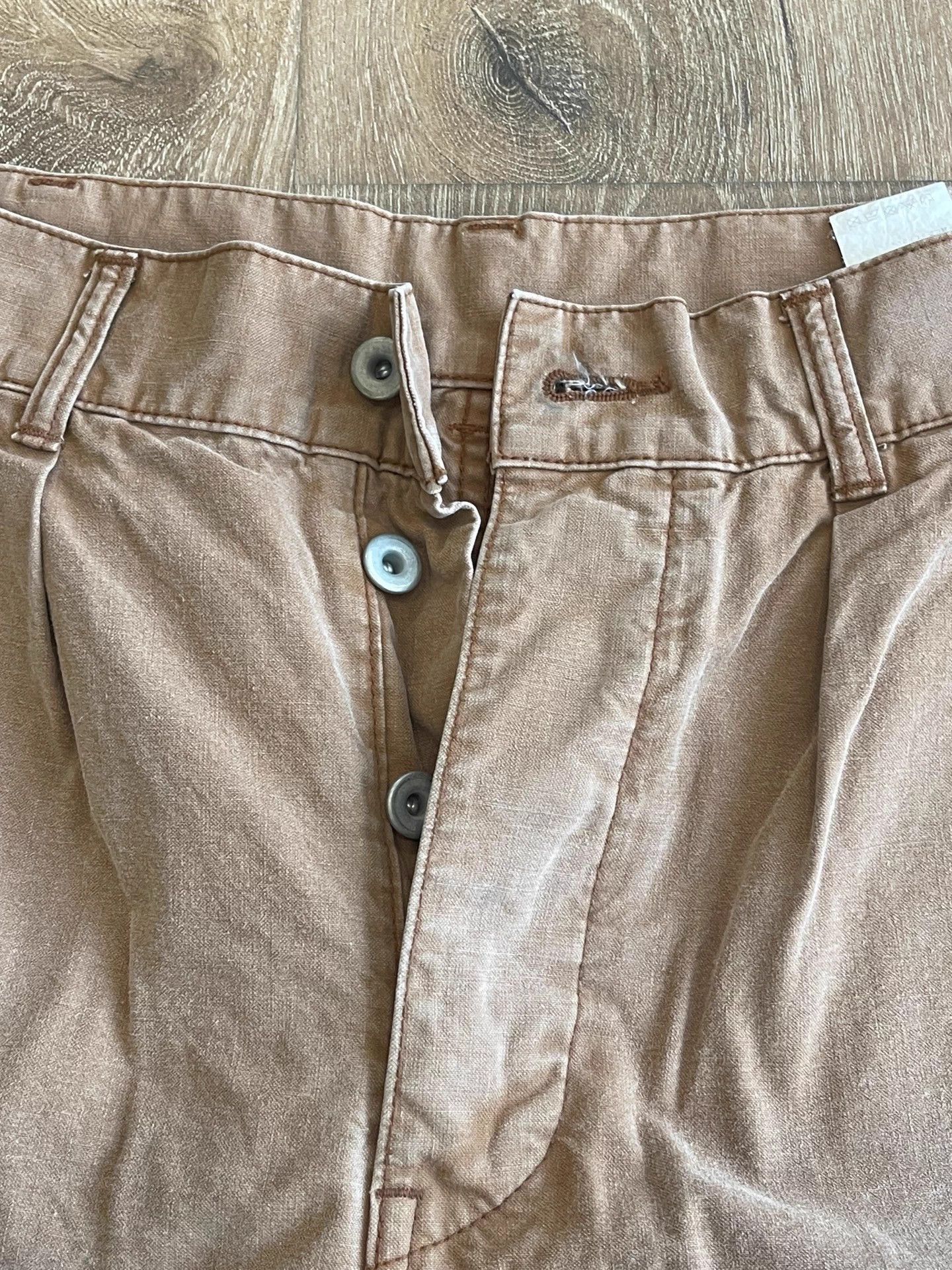 Madness Brown Chino Shorts - Heavy Washed Size US 32 / EU 48 - 3 Thumbnail
