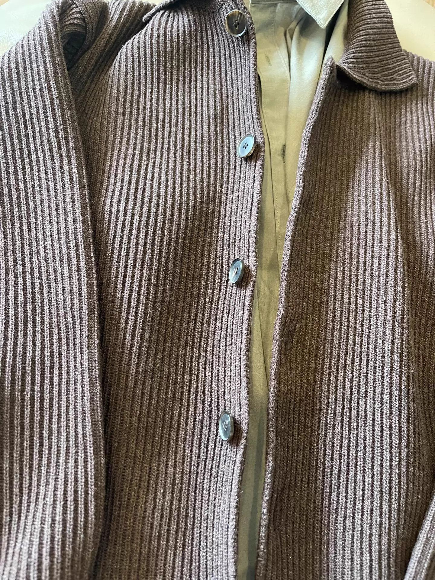 Auralee Super Fine Wool Cardigan in Brown Size US L / EU 52-54 / 3 - 4 Thumbnail
