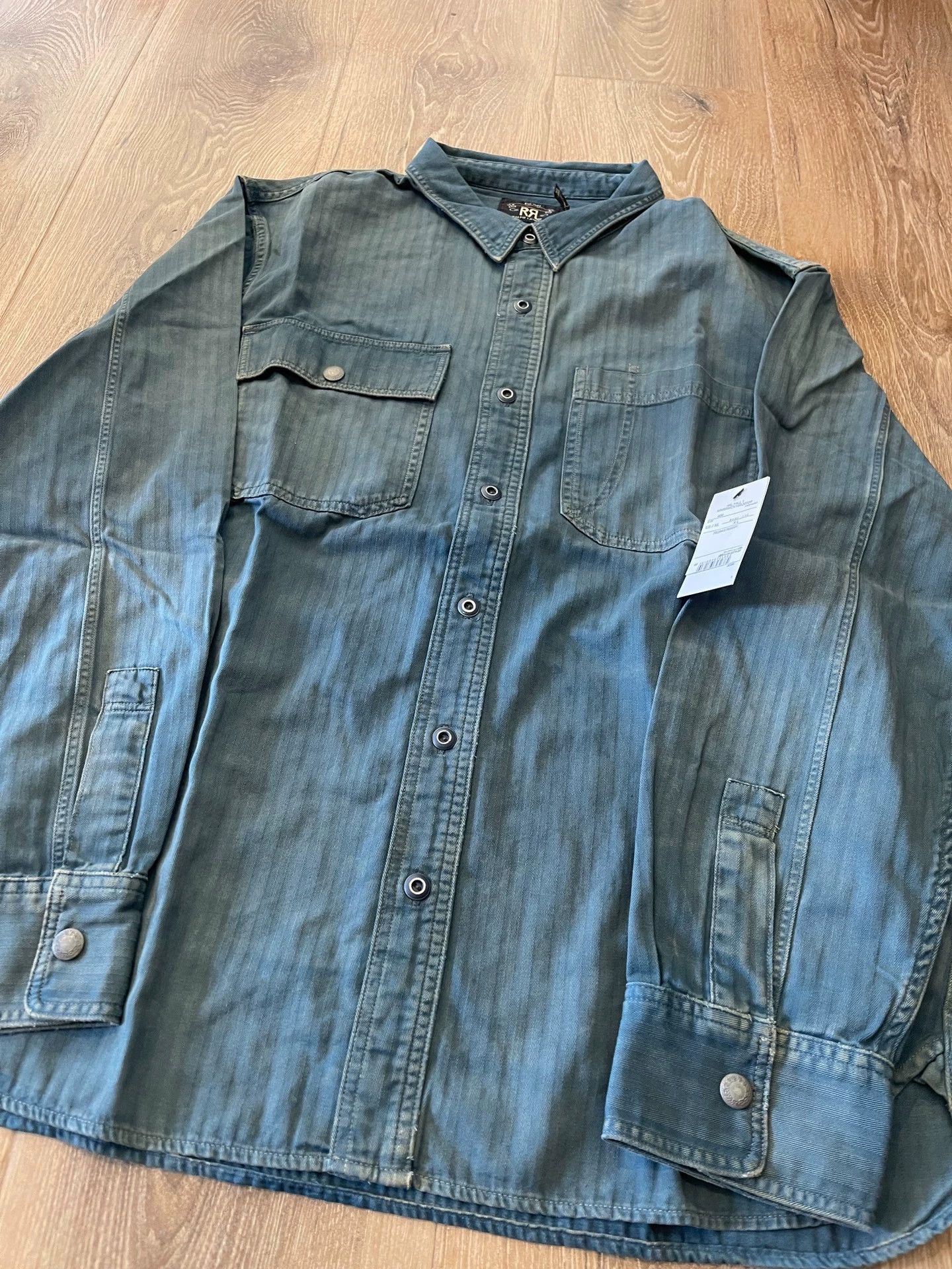 RRL Ralph Lauren New Work Shirt in Pale Lake Blue XL Size US XL / EU 56 / 4 - 4 Thumbnail