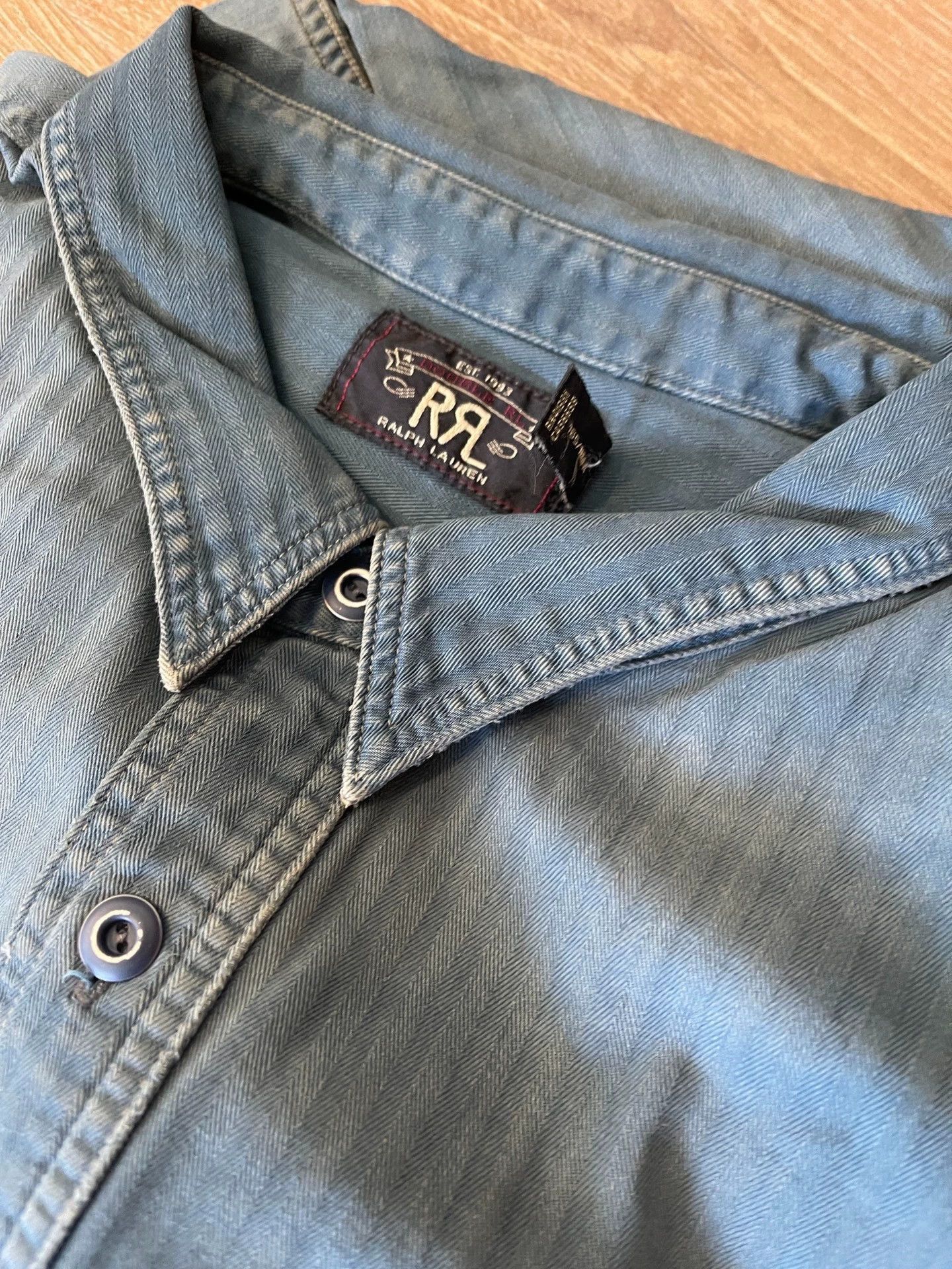 RRL Ralph Lauren New Work Shirt in Pale Lake Blue XL Size US XL / EU 56 / 4 - 6 Thumbnail