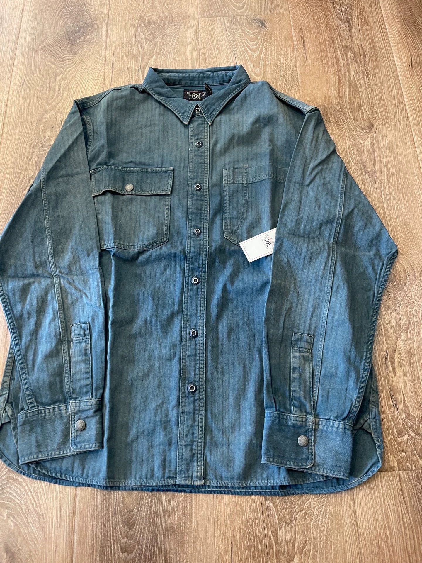 RRL Ralph Lauren New Work Shirt in Pale Lake Blue XL Size US XL / EU 56 / 4 - 2 Thumbnail