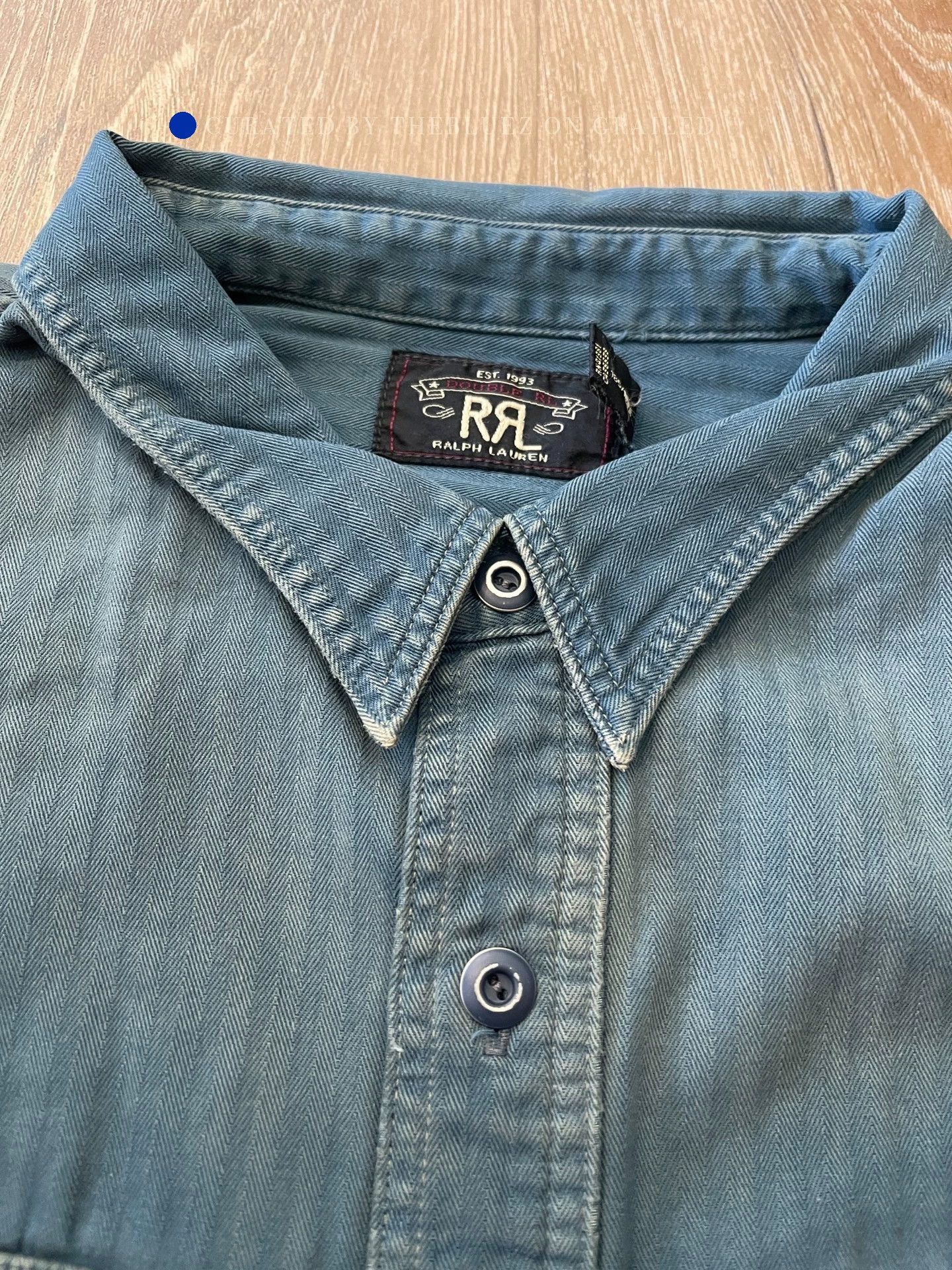 RRL Ralph Lauren New Work Shirt in Pale Lake Blue XL Size US XL / EU 56 / 4 - 3 Thumbnail