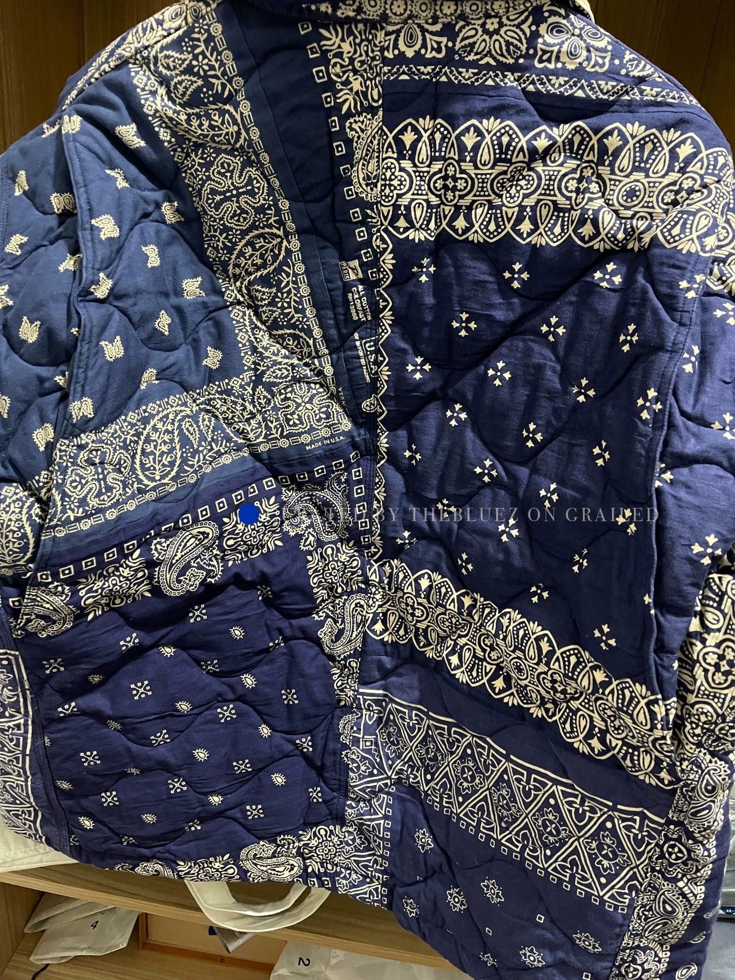 READYMADE Blue Bandana Print Down Jacket Size US L / EU 52-54 / 3 - 6 Thumbnail