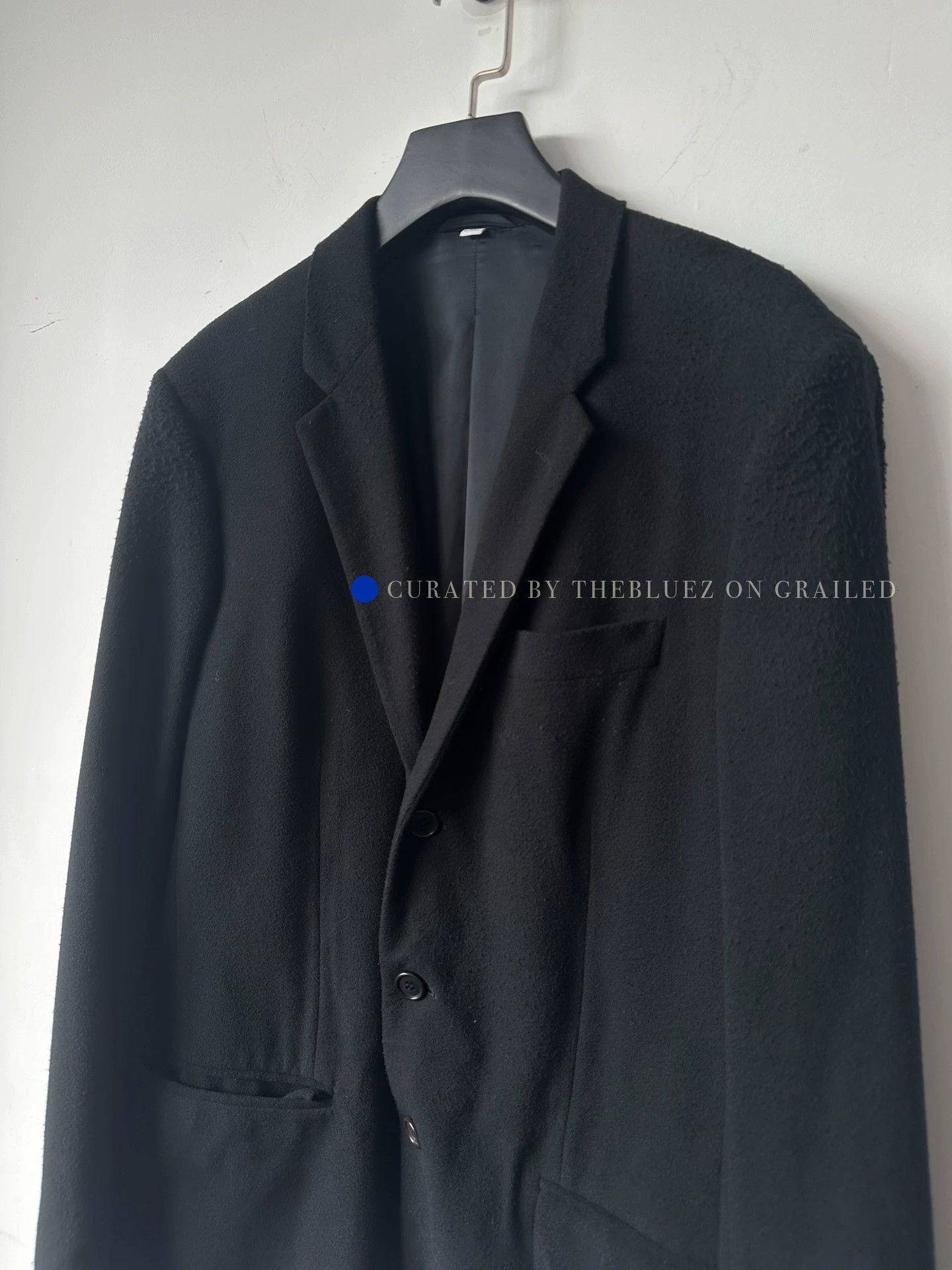 Helmut Lang Stylish Black Wool Melton Blazer Size US M / EU 48-50 / 2 - 2 Thumbnail