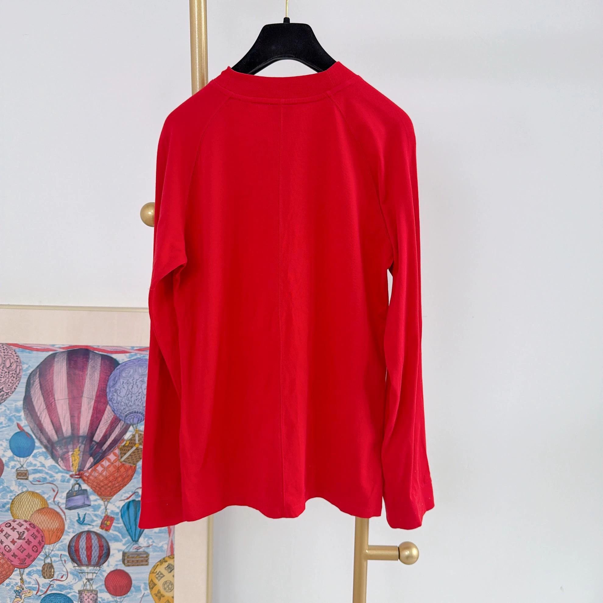 Burberry Red Logo Long Sleeve Tee in XS Size US XS / EU 42 / 0 - 2 Thumbnail