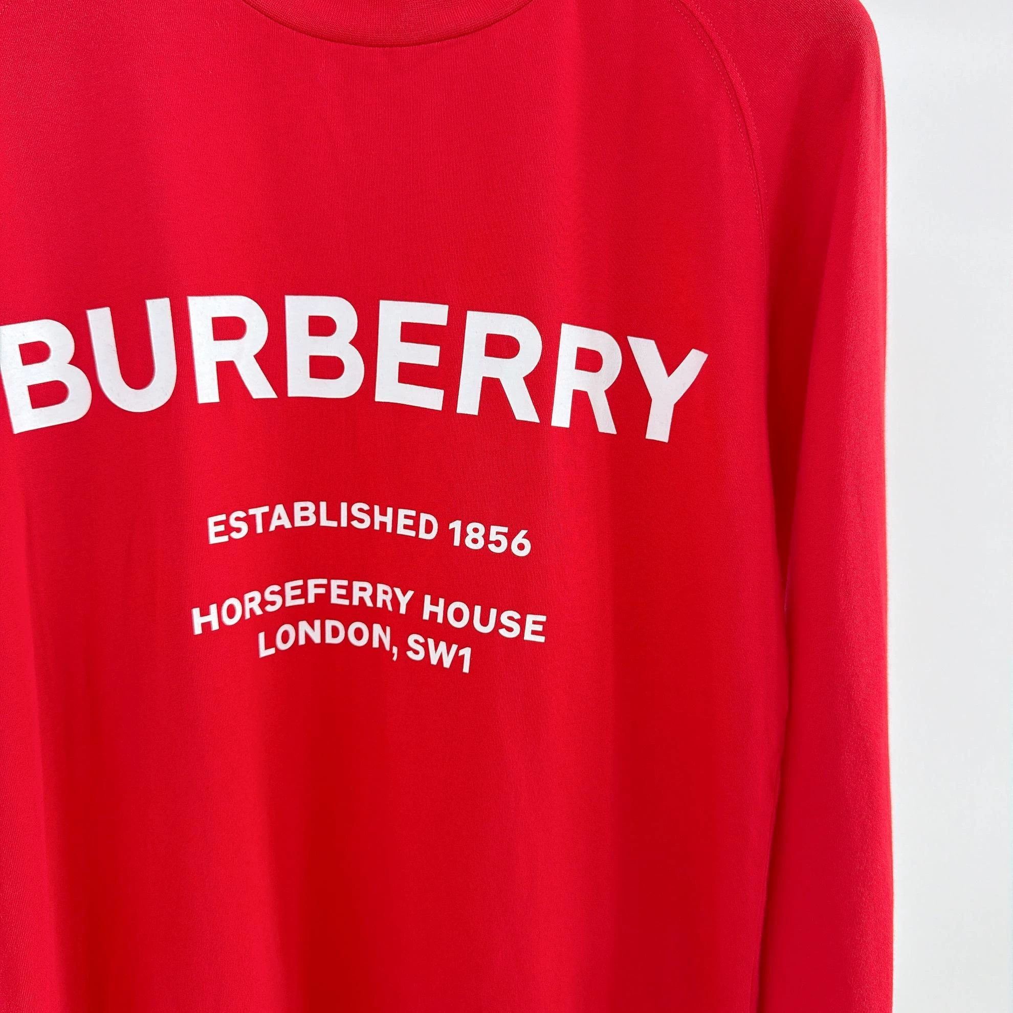 Burberry Red Logo Long Sleeve Tee in XS Size US XS / EU 42 / 0 - 5 Thumbnail