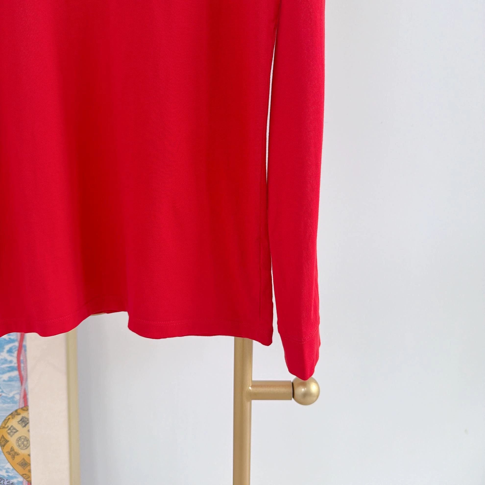 Burberry Red Logo Long Sleeve Tee in XS Size US XS / EU 42 / 0 - 4 Thumbnail