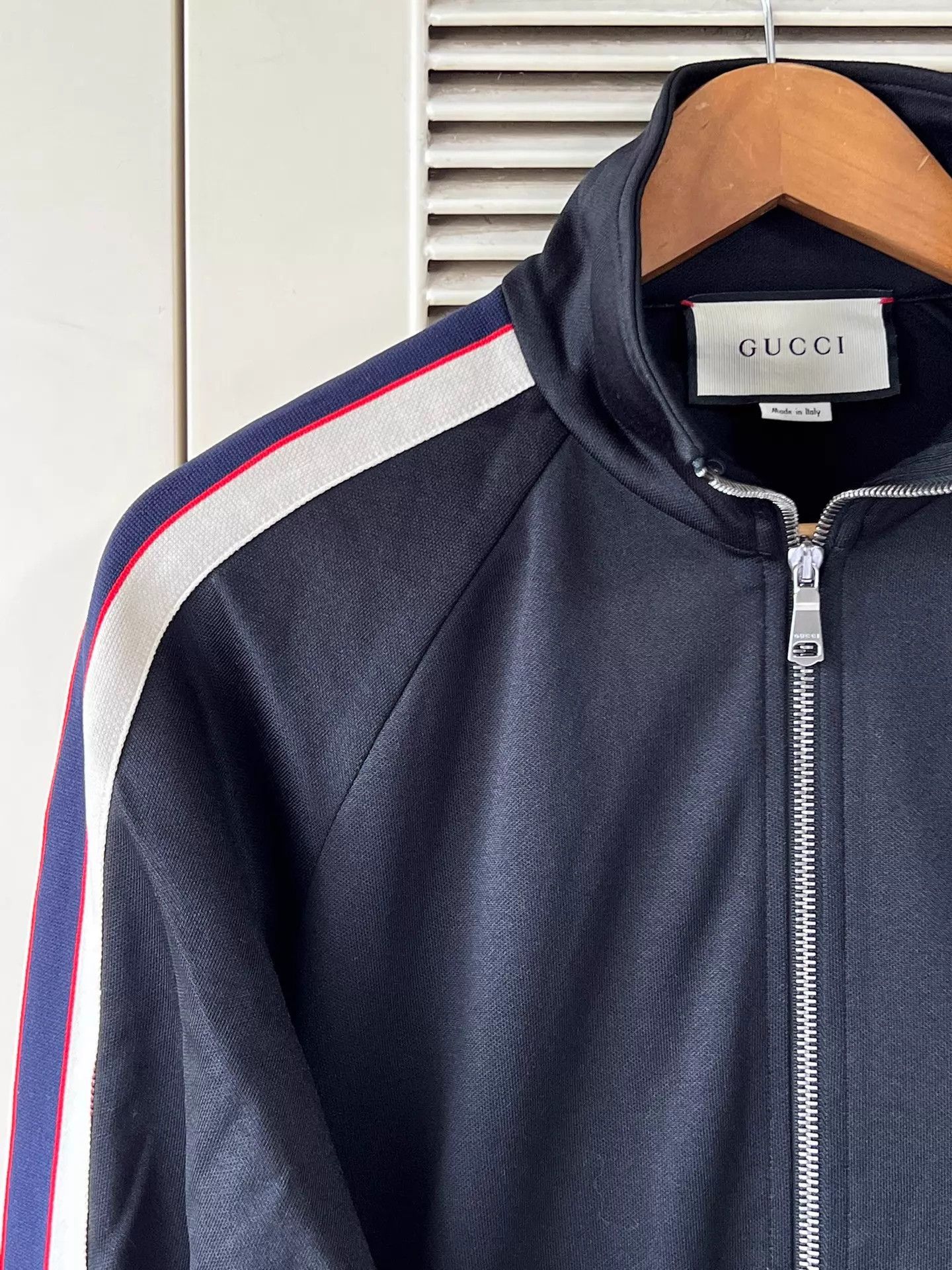 Gucci Black Webbing Logo Jacket with Stripes Size US XS / EU 42 / 0 - 4 Thumbnail