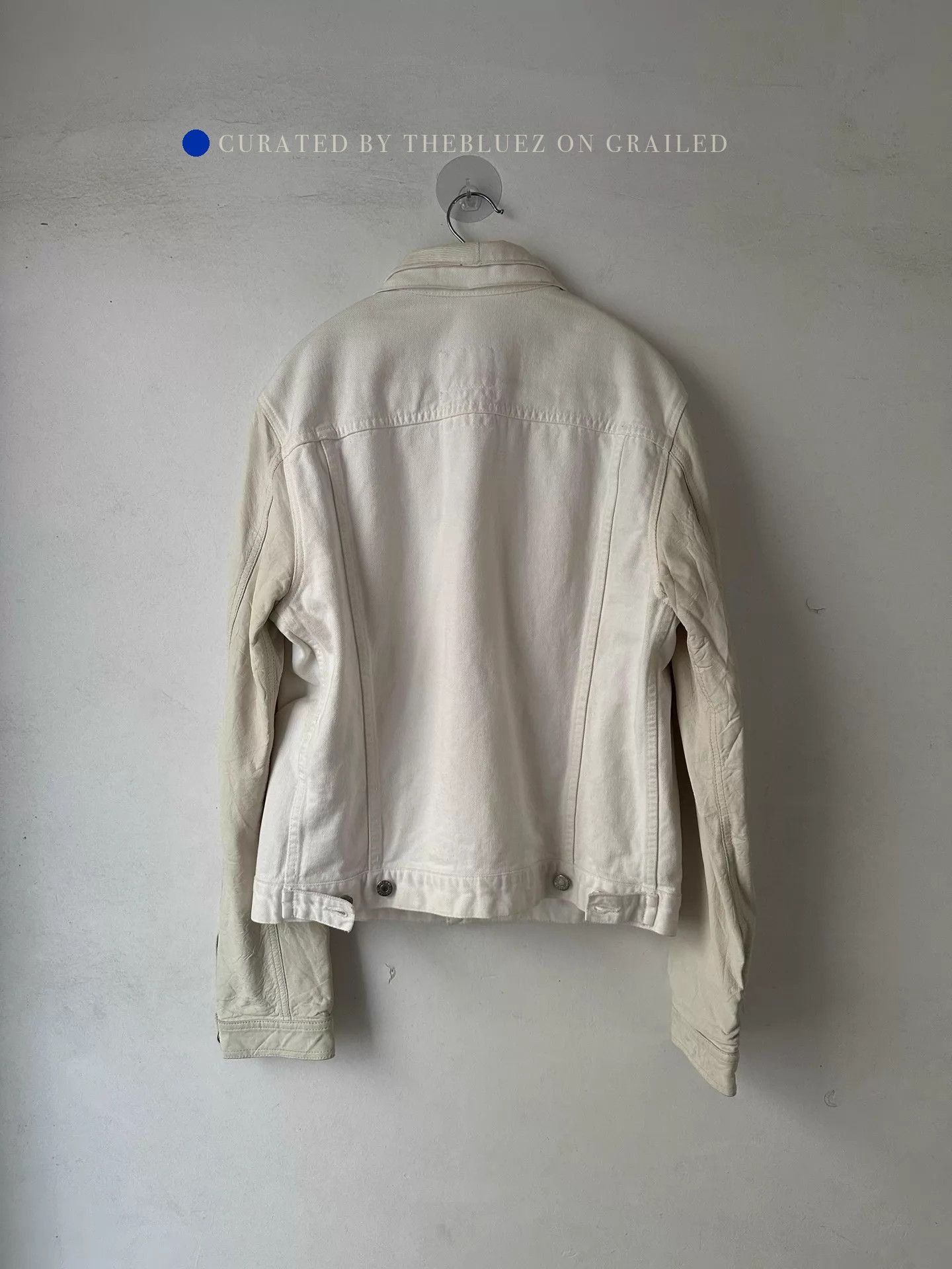 Helmut Lang Vintage Slim White Denim Jacket with Leather Sleeves Size US M / EU 48-50 / 2 - 3 Thumbnail