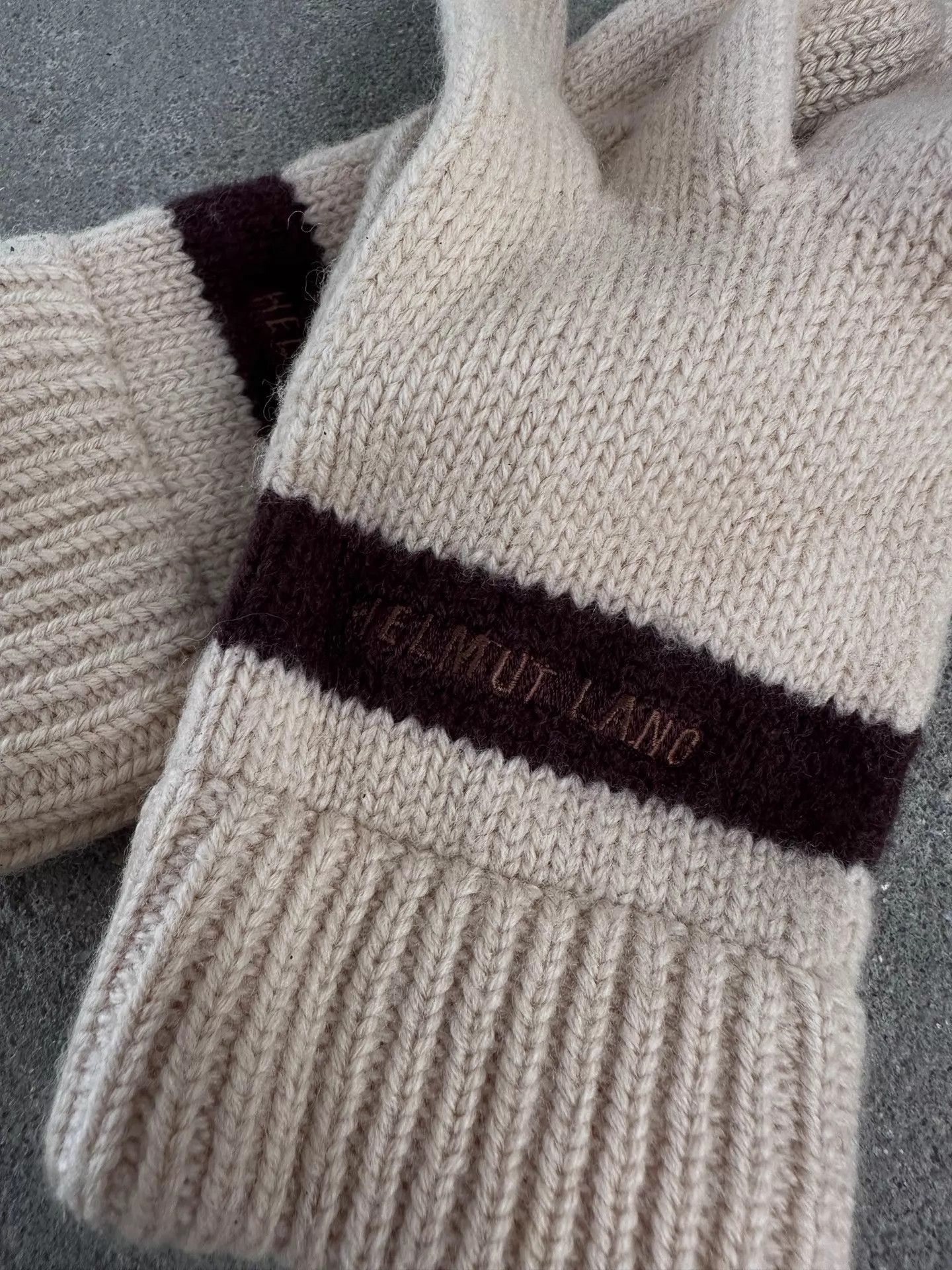 Helmut Lang 90s Embroidered Work Gloves Size ONE SIZE - 3 Thumbnail
