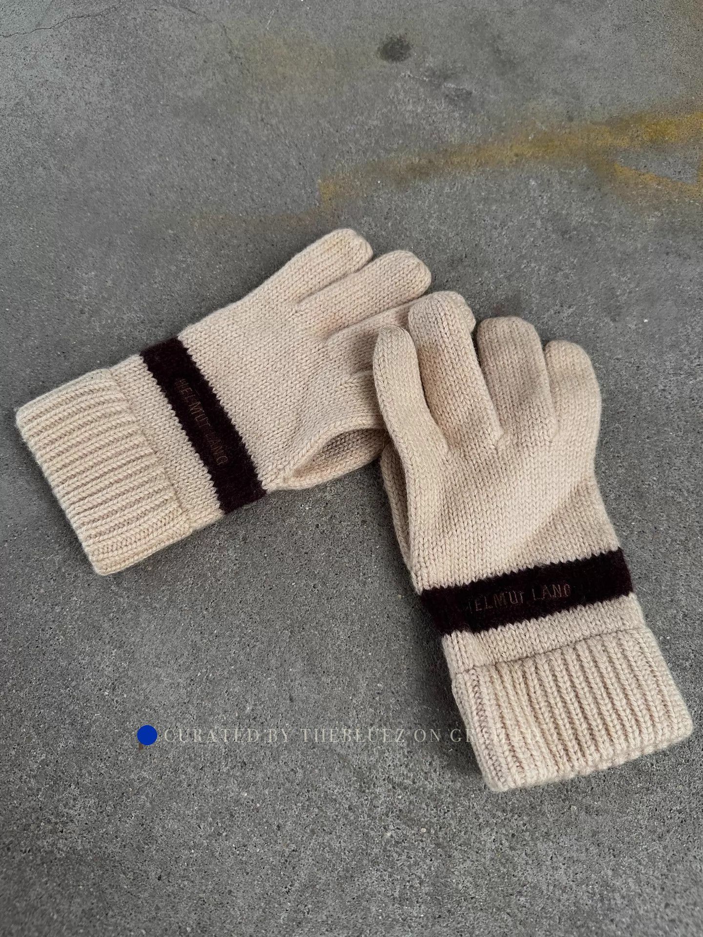 Helmut Lang 90s Embroidered Work Gloves Size ONE SIZE - 2 Thumbnail