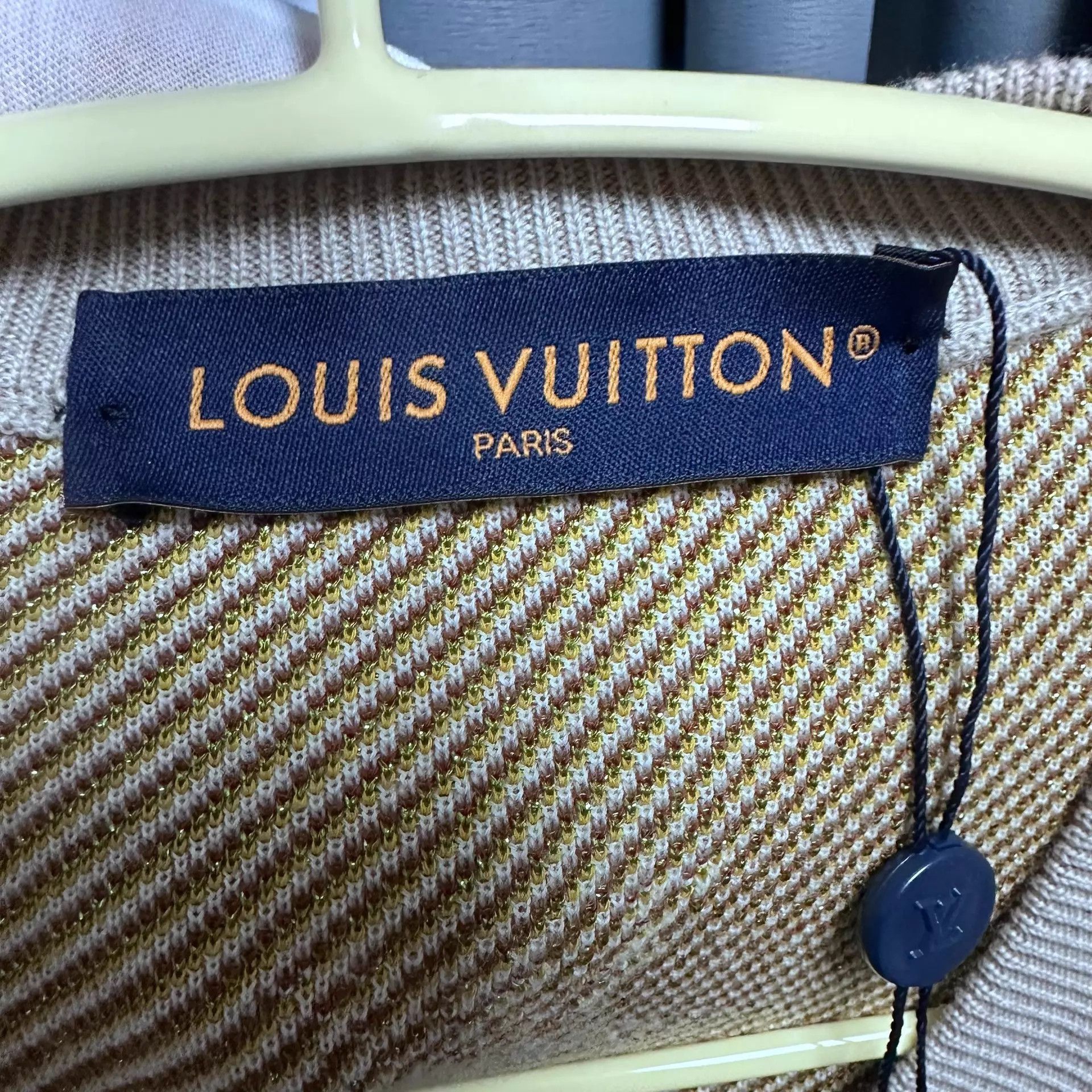 Louis Vuitton Beige Collarless Knit Jacket Size US XL / EU 56 / 4 - 3 Thumbnail