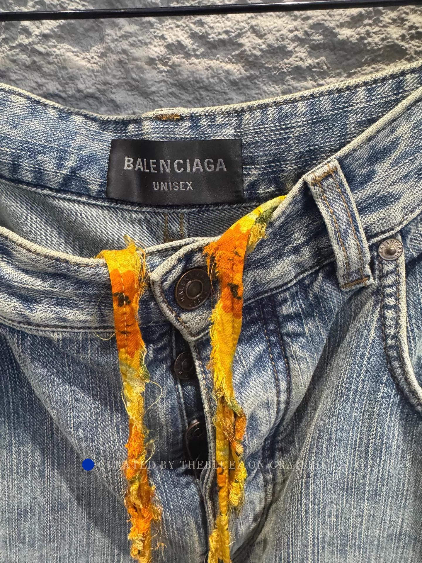 Balenciaga Color-Block Drawstring Denim Shorts Size US 30 / EU 46 - 2 Thumbnail