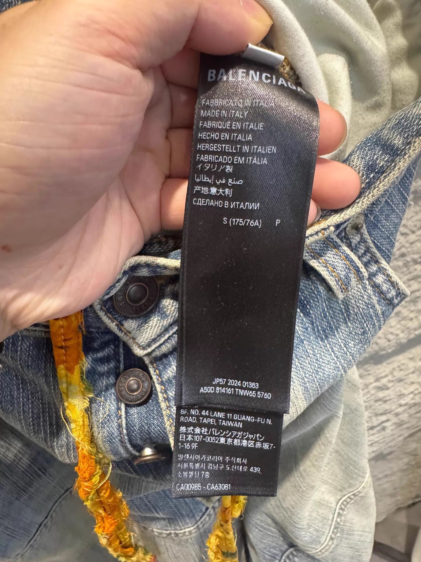 Balenciaga Color-Block Drawstring Denim Shorts Size US 30 / EU 46 - 4 Thumbnail