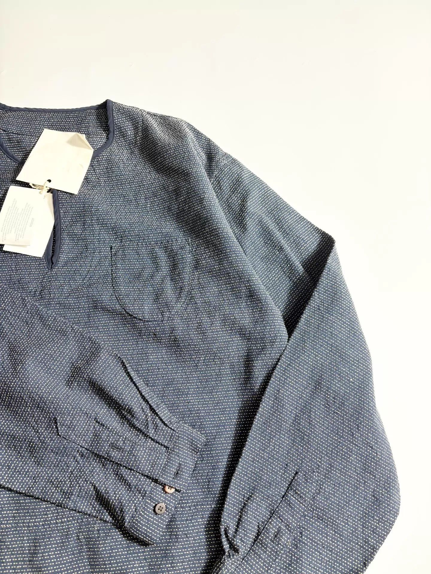 Visvim Chic Black Sashiko Tunic Shirt Size US M / EU 48-50 / 2 - 2 Thumbnail