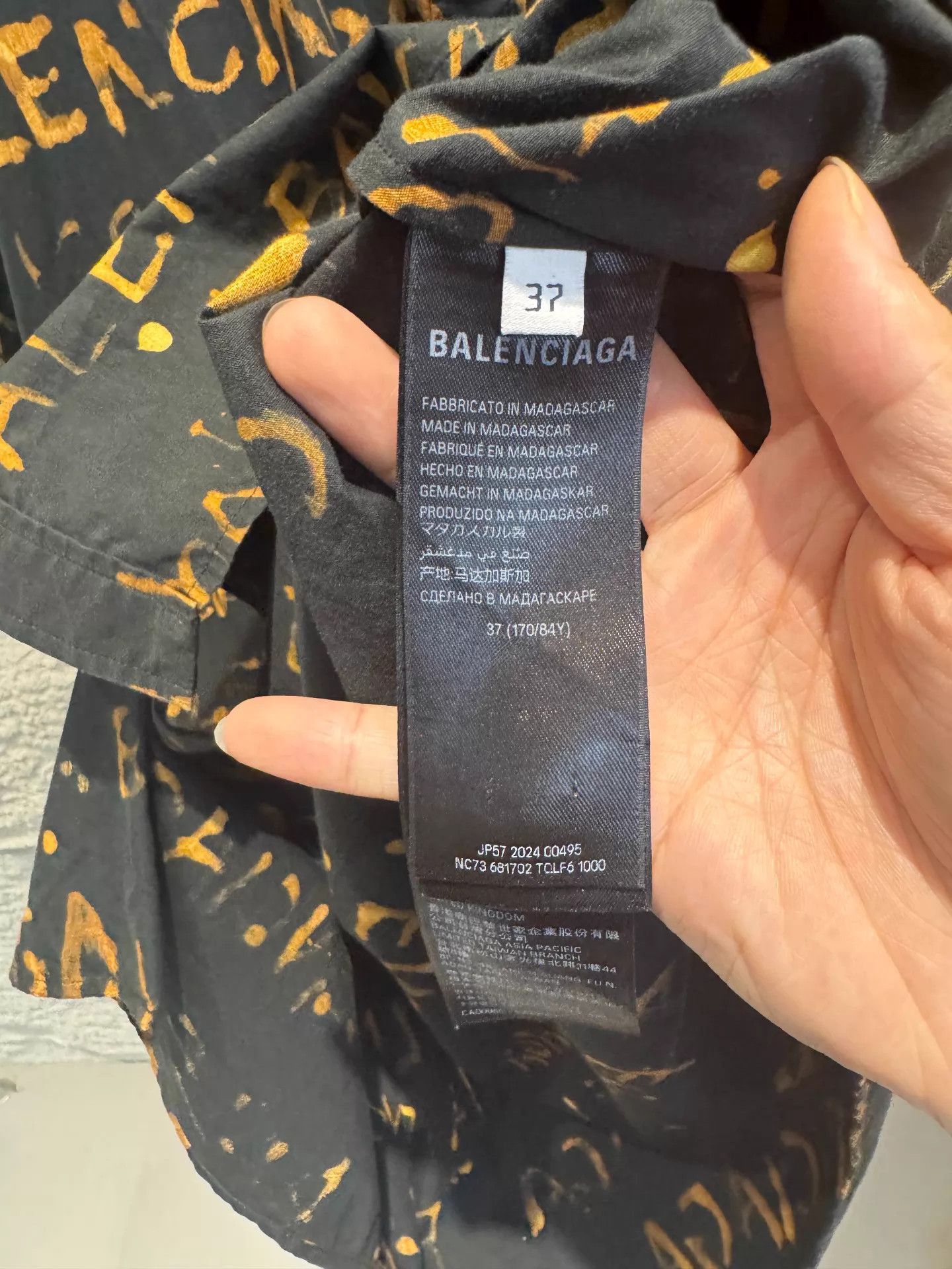 Balenciaga Black Short Sleeve Button-Up Shirt Size US XS / EU 42 / 0 - 3 Thumbnail