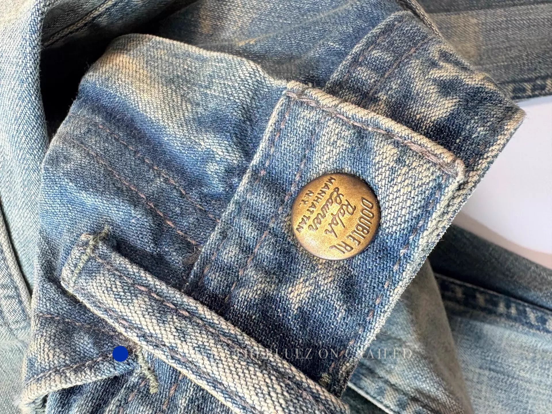 RRL Ralph Lauren Distressed Blue Utility Jeans Size US 30 / EU 46 - 7 Thumbnail