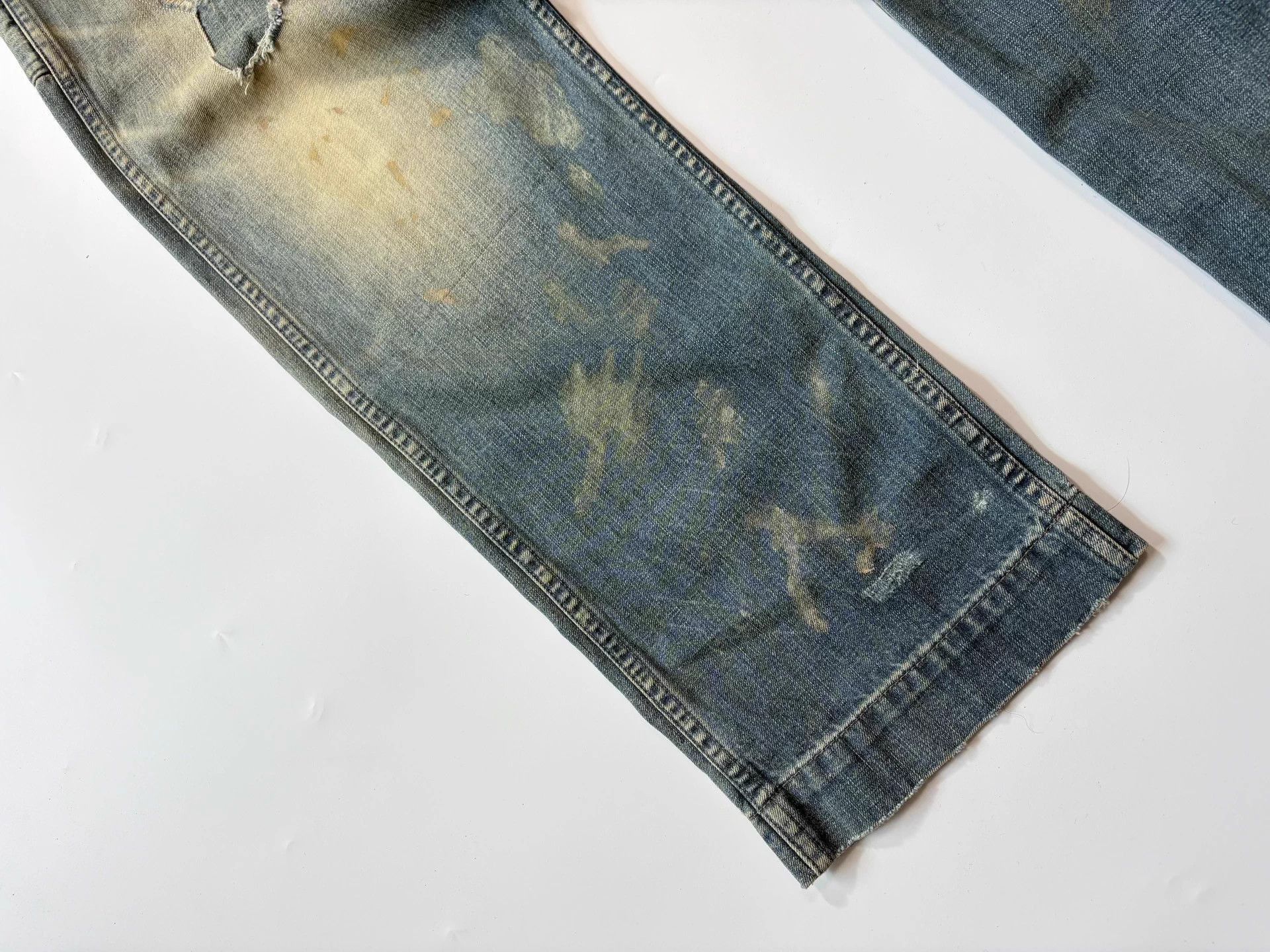 RRL Ralph Lauren Distressed Blue Utility Jeans Size US 30 / EU 46 - 3 Thumbnail