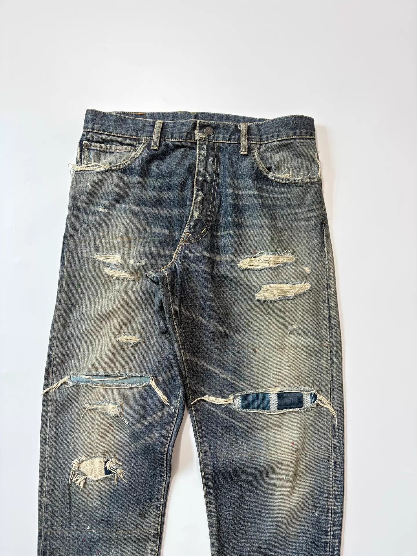 Visvim Unique Blue Tacked Crash Journey Pants Size US 30 / EU 46 - 3 Thumbnail