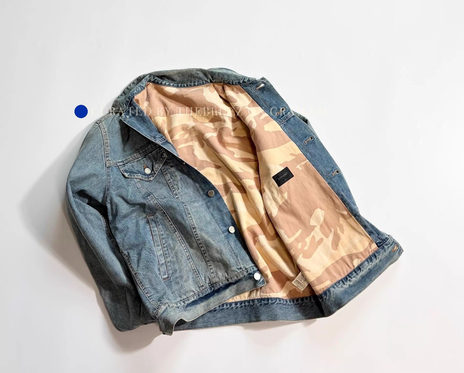 Sophnet. Stylish Blue Denim Jacket in Size M Size US M / EU 48-50 / 2 - 4 Thumbnail