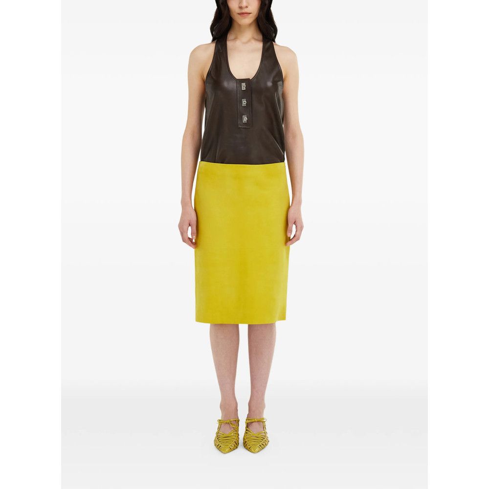 Salvatore Ferragamo Ferragamo YELLOW Skirts - Pencil Skirts Size 27" / US 4 / IT 40 - 2 Thumbnail