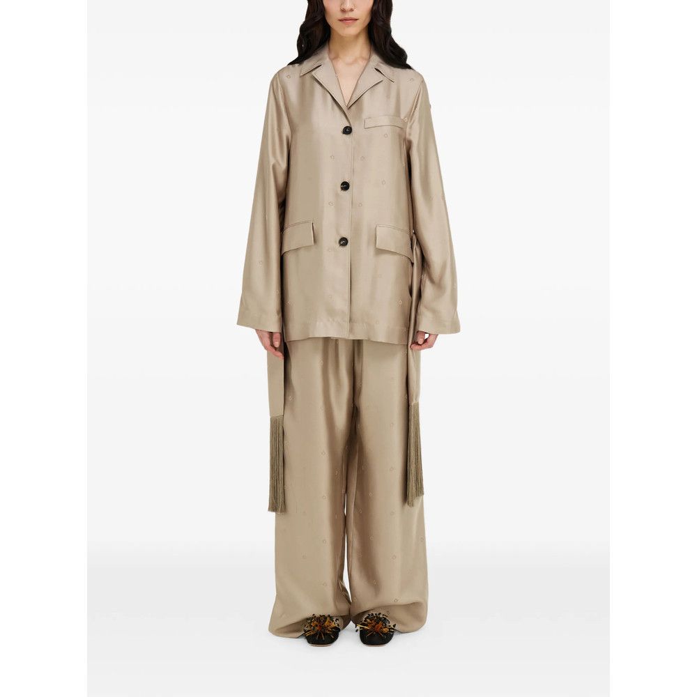 Salvatore Ferragamo Ferragamo NEUTRALS Jackets - Fitted Jackets Size M / US 6-8 / IT 42-44 - 6 Thumbnail
