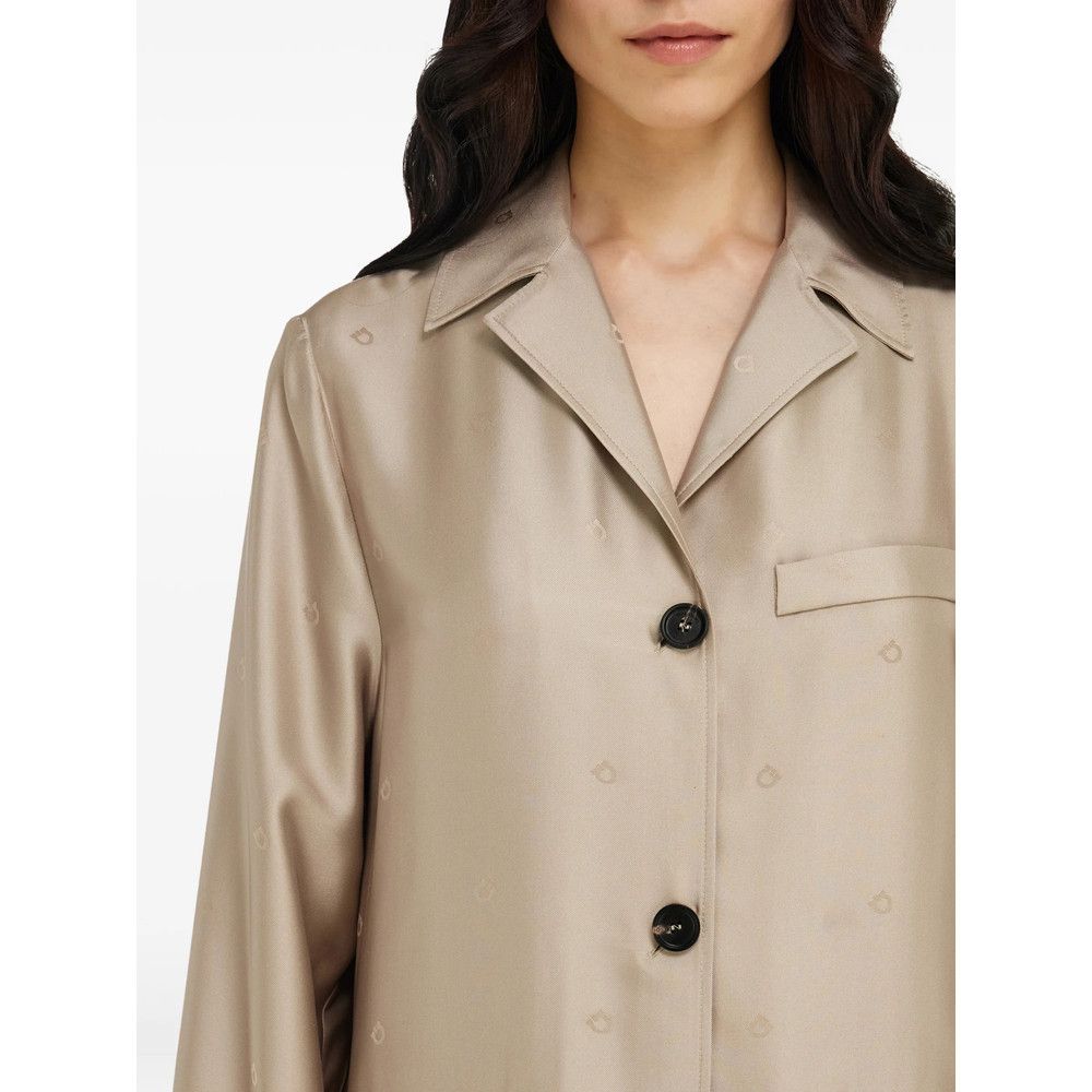 Salvatore Ferragamo Ferragamo NEUTRALS Jackets - Fitted Jackets Size M / US 6-8 / IT 42-44 - 2 Thumbnail