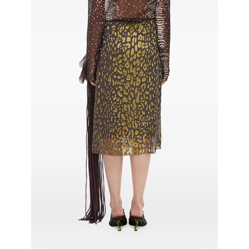 Salvatore Ferragamo Ferragamo BROWN Skirts - Asymmetric & Draped Skirts Size 27" / US 4 / IT 40 - 4 Thumbnail