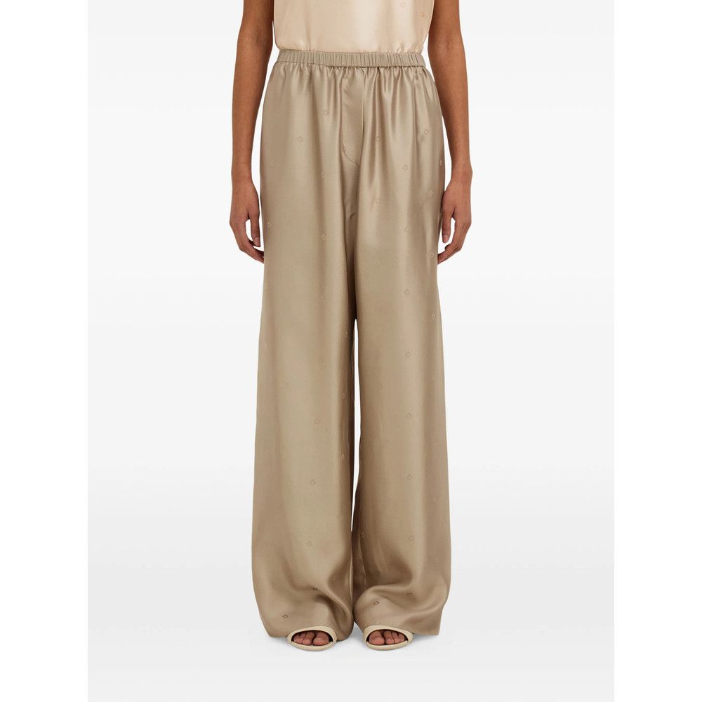 Salvatore Ferragamo Ferragamo NEUTRALS Trousers - Straight Trousers Size 28" / US 6 / IT 42 - 3 Thumbnail