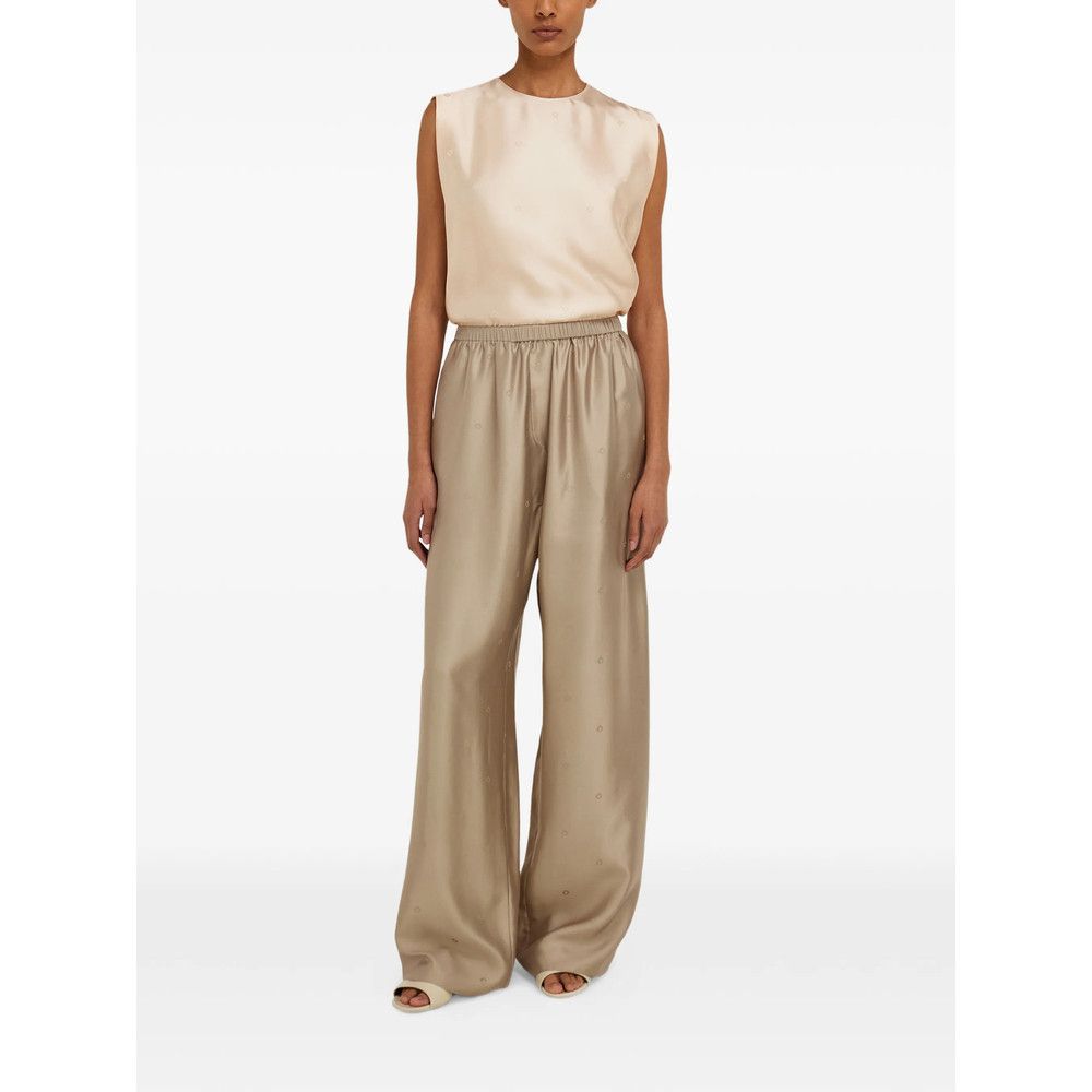 Salvatore Ferragamo Ferragamo NEUTRALS Trousers - Straight Trousers Size 28" / US 6 / IT 42 - 4 Thumbnail