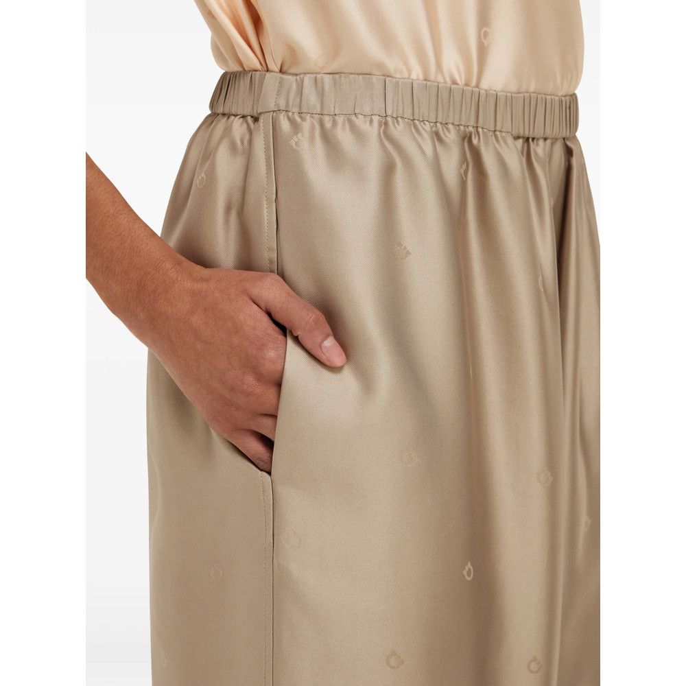 Salvatore Ferragamo Ferragamo NEUTRALS Trousers - Straight Trousers Size 30" / US 8 / IT 44 - 2 Thumbnail
